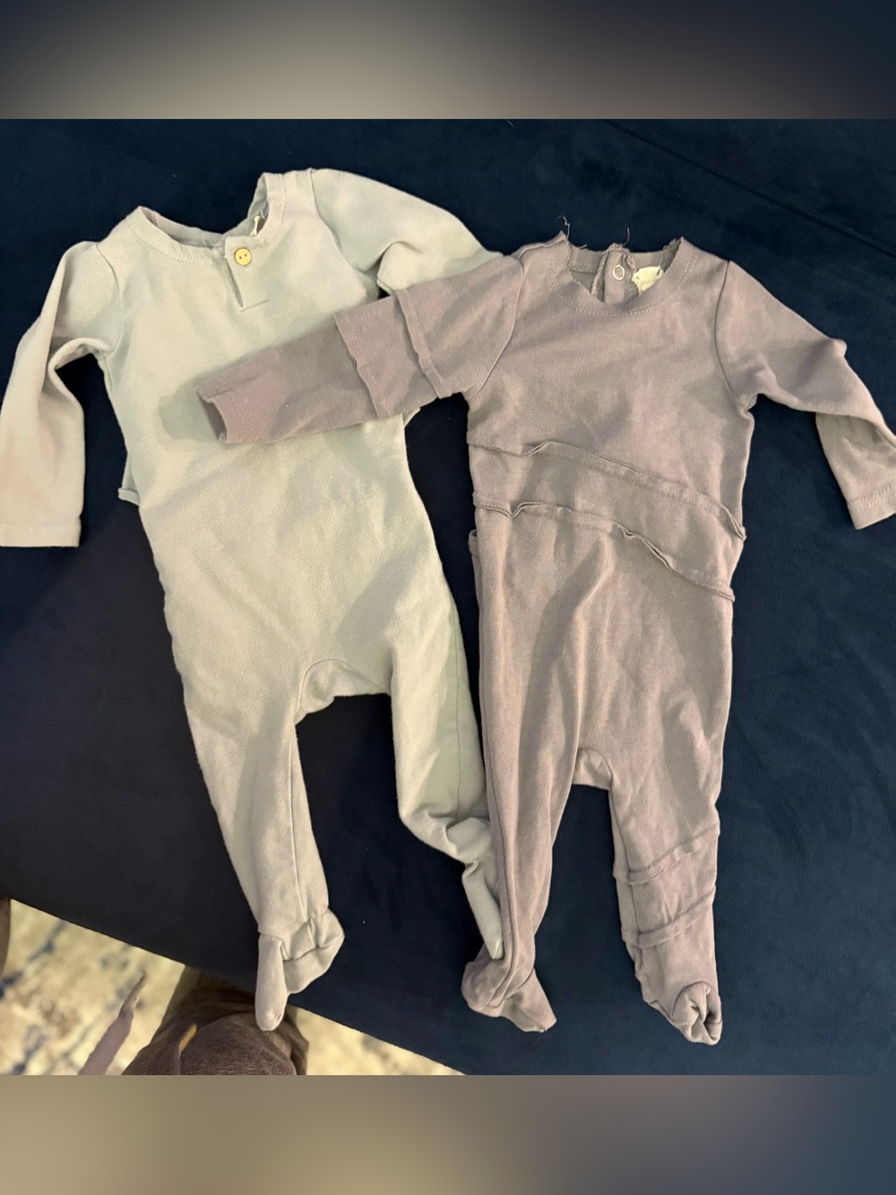 Lil legs baby Long-Sleeve One-Piece Footed Romper 6m